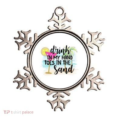 In My Hand Toes In The Sand Summer Vibes Beach Vacay Cool Gift Ornament