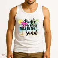 In My Hand Toes In The Sand Summer Vibes Beach Vacay Cool Gift Tank Top thumb 3