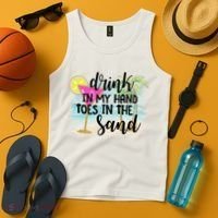 In My Hand Toes In The Sand Summer Vibes Beach Vacay Cool Gift Tank Top thumb 4