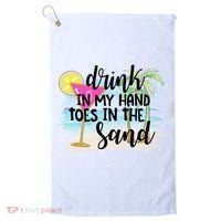 In My Hand Toes In The Sand Summer Vibes Beach Vacay Cool Gift Golf Towel thumb 0