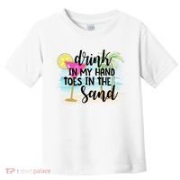 In My Hand Toes In The Sand Summer Vibes Beach Vacay Cool Gift Toddler T-Shirt thumb 0