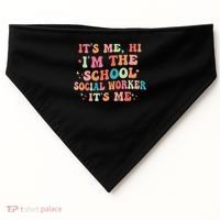 It's Me Hi I'm The School Social Worker Back To School Funny USA-Made Doggie Bandana thumb 0