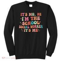 It's Me Hi I'm The School Social Worker Back To School Funny Sweatshirt thumb 0