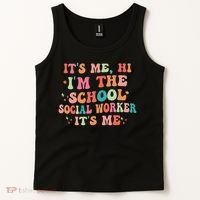 It's Me Hi I'm The School Social Worker Back To School Funny Tank Top thumb 2