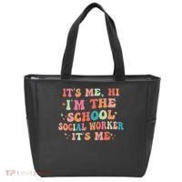 It's Me Hi I'm The School Social Worker Back To School Funny Tote Bag thumb 0