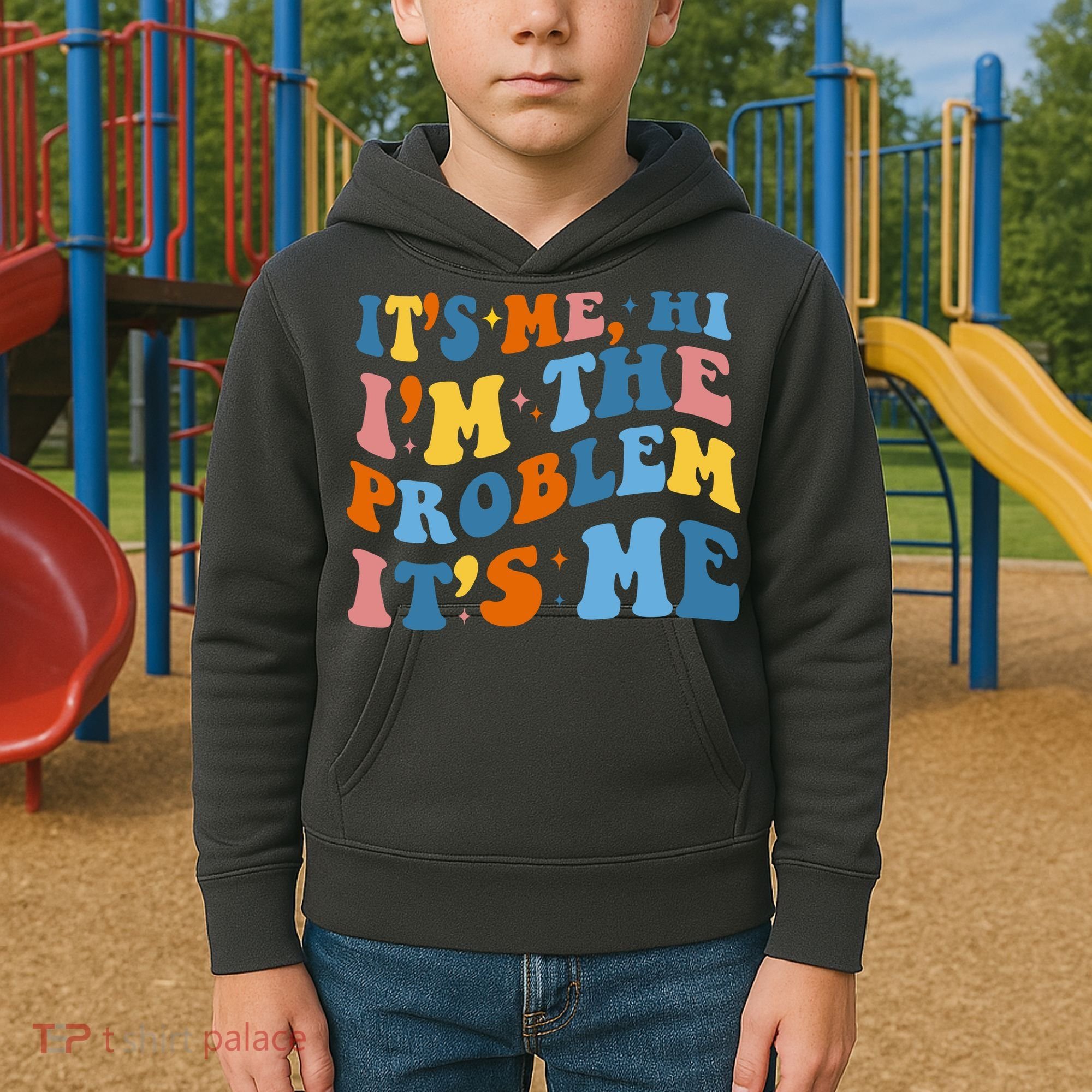 It's Me Hi I'm The Problem It's Me Funny Retro Kids Hoodie