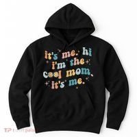 It's Me Hi I'm The Cool Mom It's Me Groovy Retro Hoodie thumb 0
