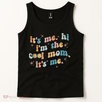 It's Me Hi I'm The Cool Mom It's Me Groovy Retro Tank Top thumb 2
