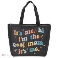 It's Me Hi I'm The Cool Mom It's Me Groovy Retro Tote Bag thumb 0
