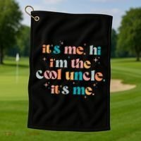 Its Me Hi Im The Cool Uncle Its Me Groovy Family Matching Golf Towel thumb 1