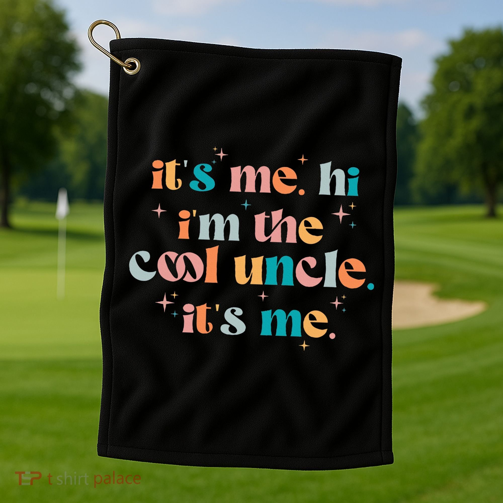 Its Me Hi Im The Cool Uncle Its Me Groovy Family Matching Golf Towel