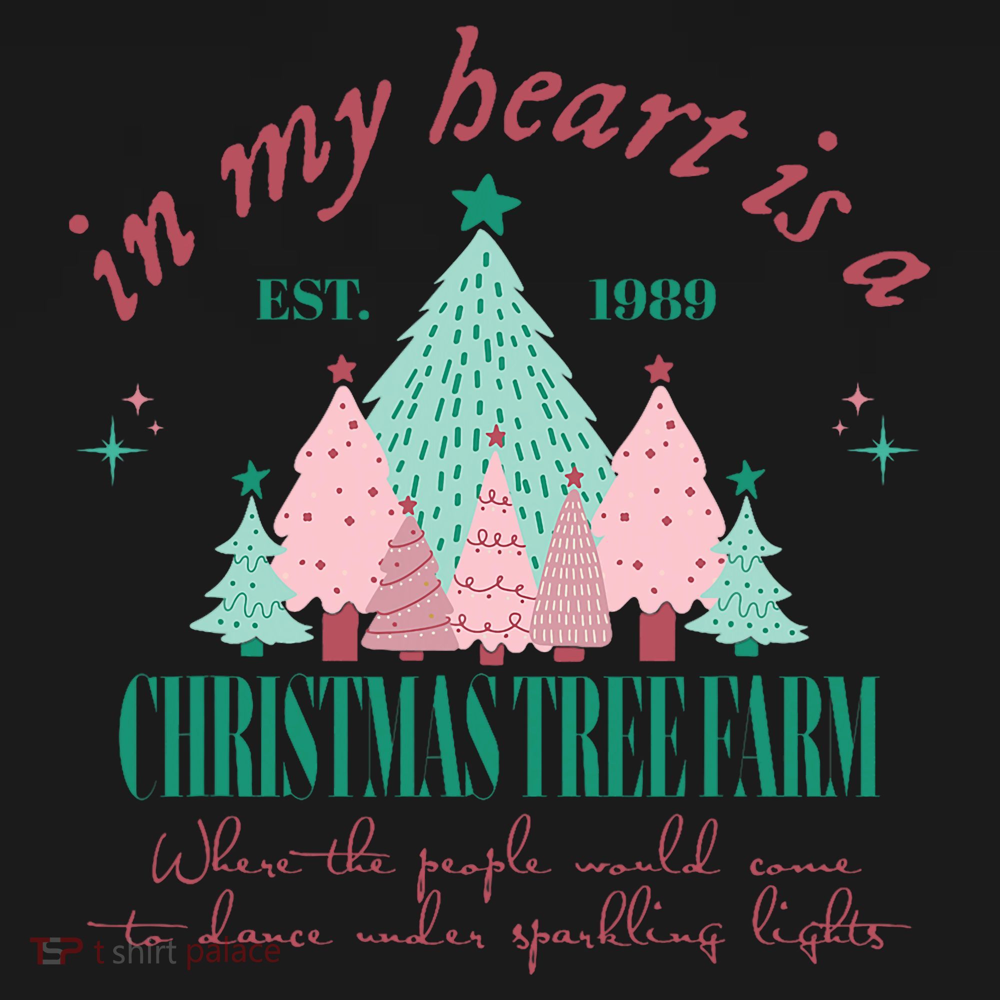 In My Heart Is A Christmas Xmas Tree Farm Vintage Clothing T-Shirt