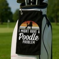 I Might Have A Poodle Problem Funny Poodle Dog Golf Towel thumb 2