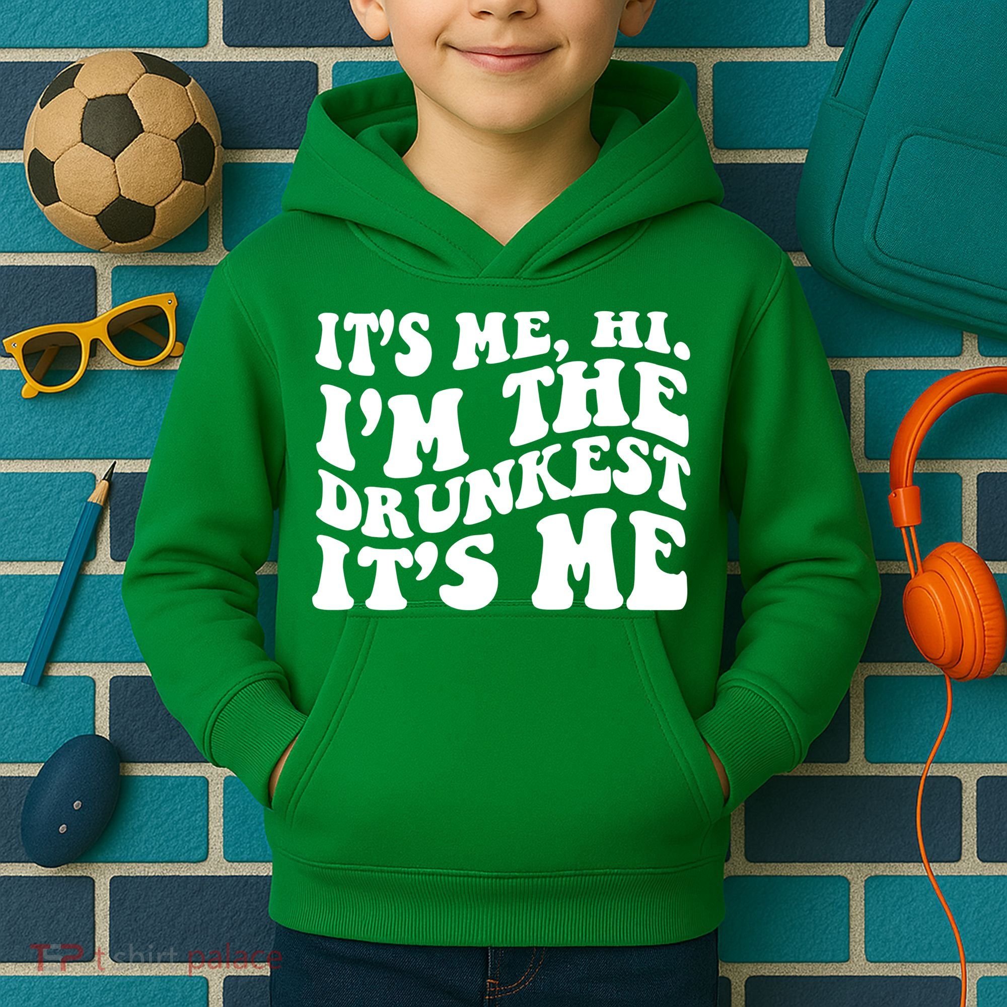 Its Me Hi Im The Drunkest Its Me St Patricks Day Kids Hoodie