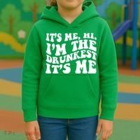 Its Me Hi Im The Drunkest Its Me St Patricks Day Kids Hoodie thumb 3