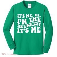 Its Me Hi Im The Drunkest Its Me St Patricks Day Kids Long Sleeve Shirt thumb 0
