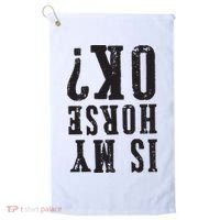 Is My Horse Ok Horseback Riding Gift For Equestrian Lover Golf Towel thumb 0