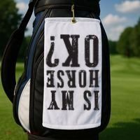 Is My Horse Ok Horseback Riding Gift For Equestrian Lover Golf Towel thumb 2