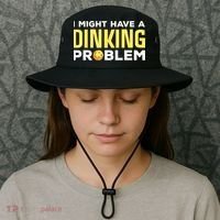 I Might Have A Drinking Problem Cool Pickleball Dink Pickleball Player Gift Bucket Hat thumb 3