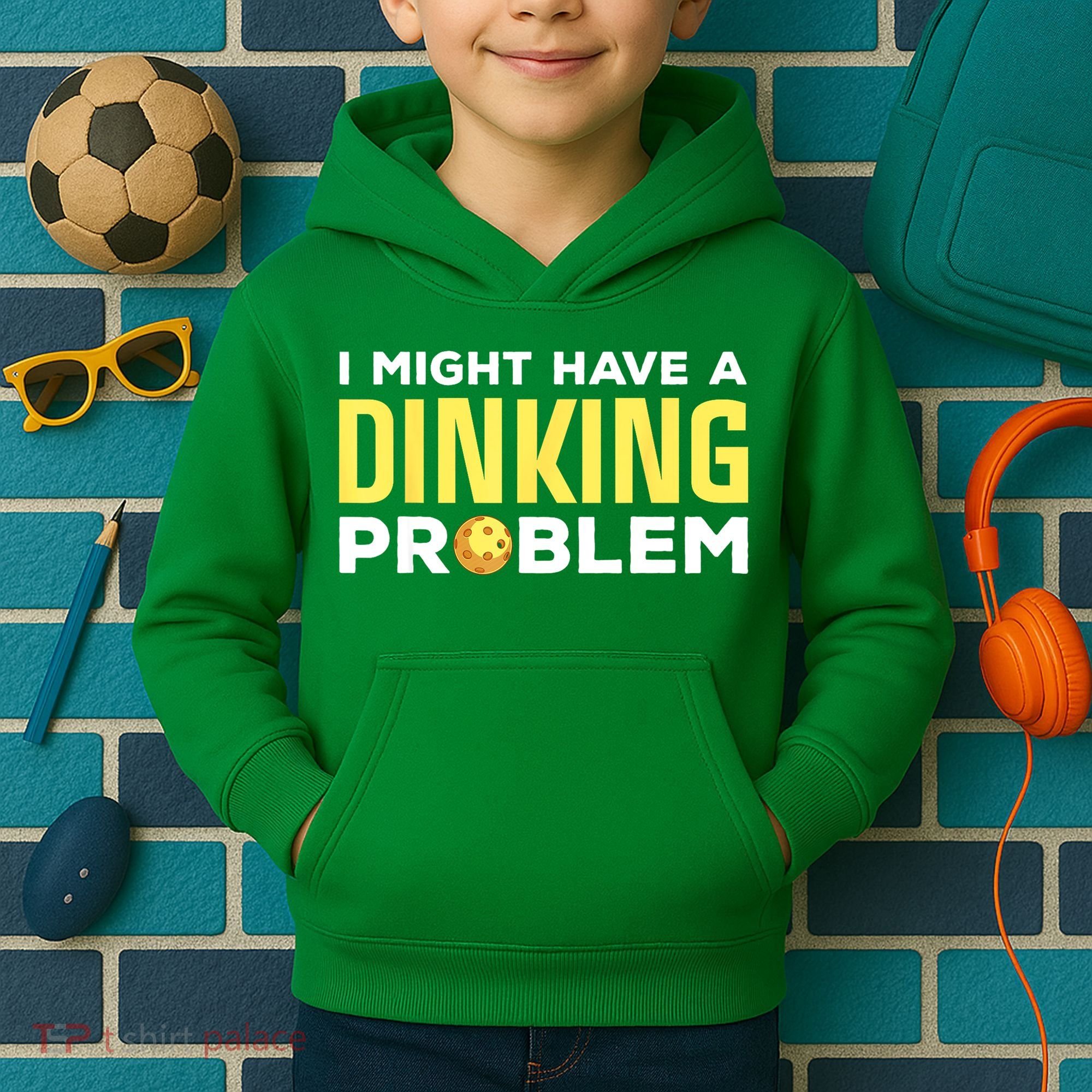 I Might Have A Drinking Problem Cool Pickleball Dink Pickleball Player Gift Kids Hoodie
