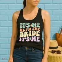 It's Me Hi I'm The Bride It's Me Funny Quotes Bride Women's Tank Top thumb 2