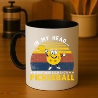 In My Head Funny Pickleball Coffee Mug thumb 4