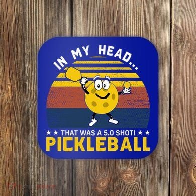 In My Head Funny Pickleball Coaster