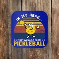 In My Head Funny Pickleball Coaster thumb 0