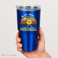 In My Head Funny Pickleball Tumbler thumb 2