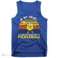 In My Head Funny Pickleball Tank Top thumb 0