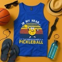In My Head Funny Pickleball Tank Top thumb 4