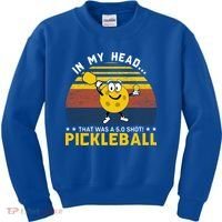 In My Head Funny Pickleball Kids Sweatshirt thumb 0