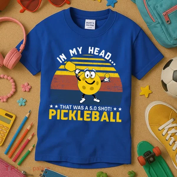 In My Head Funny Pickleball Kids T-Shirt