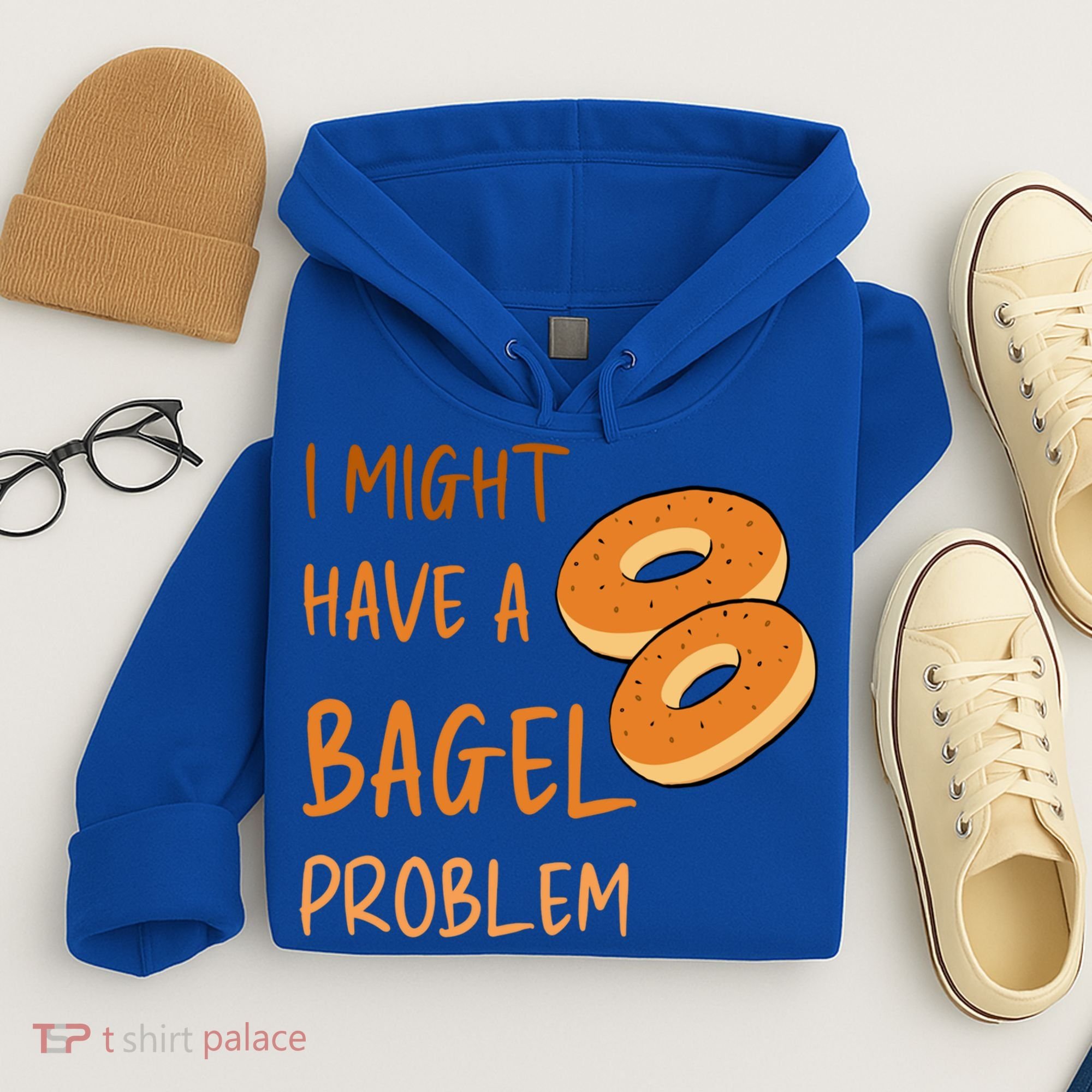 I Might Have A Bagel Problem Lovers Funny Baking Bakery Gift Hoodie