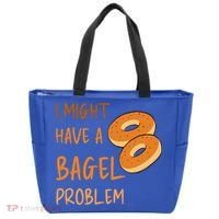 I Might Have A Bagel Problem Lovers Funny Baking Bakery Gift Tote Bag thumb 0
