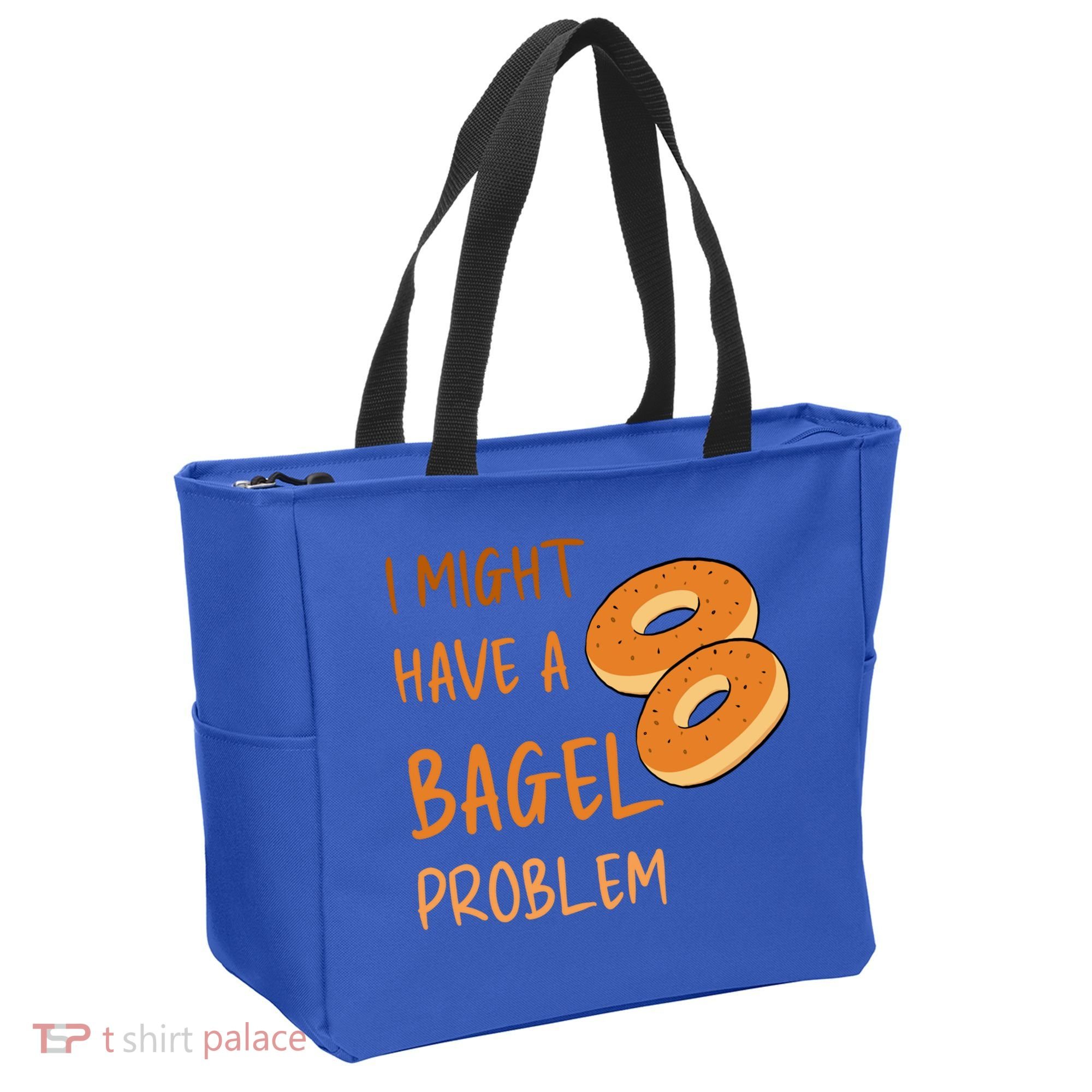I Might Have A Bagel Problem Lovers Funny Baking Bakery Gift Tote Bag