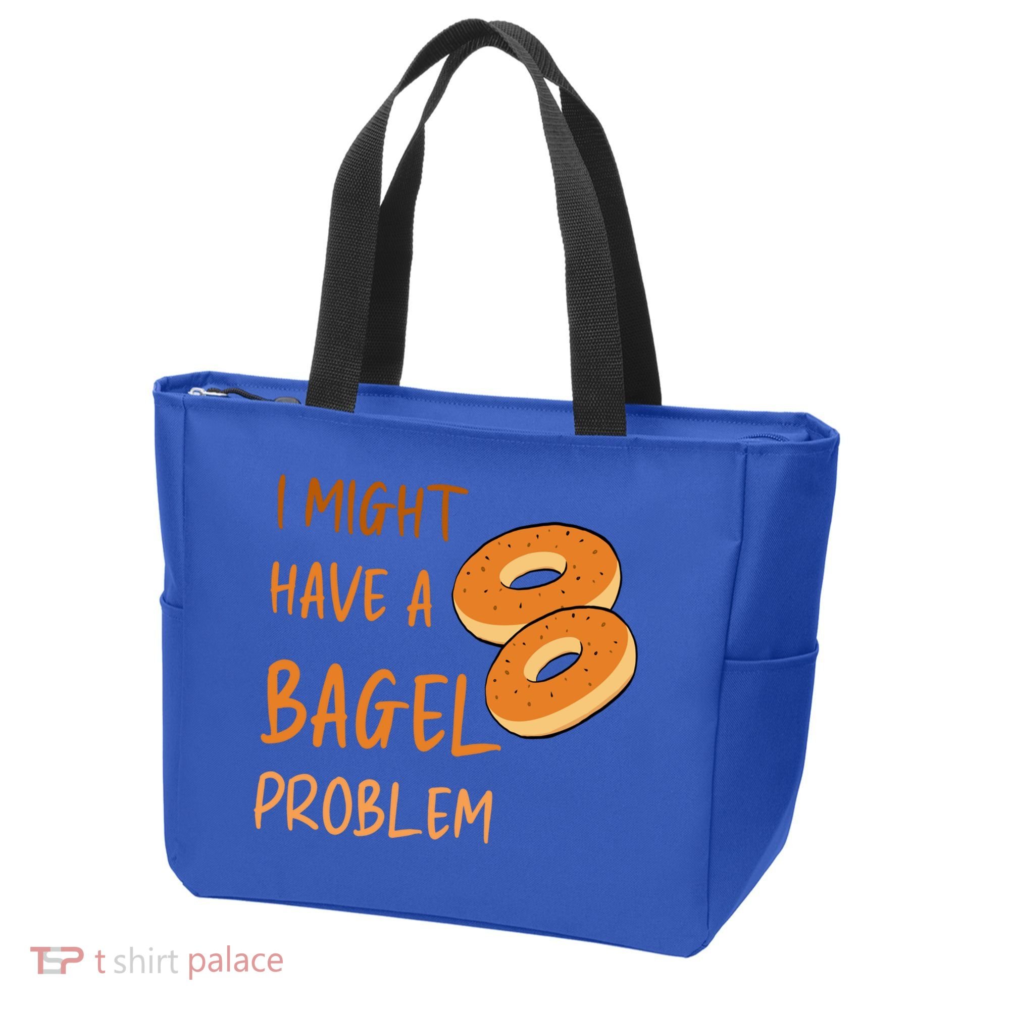 I Might Have A Bagel Problem Lovers Funny Baking Bakery Gift Tote Bag