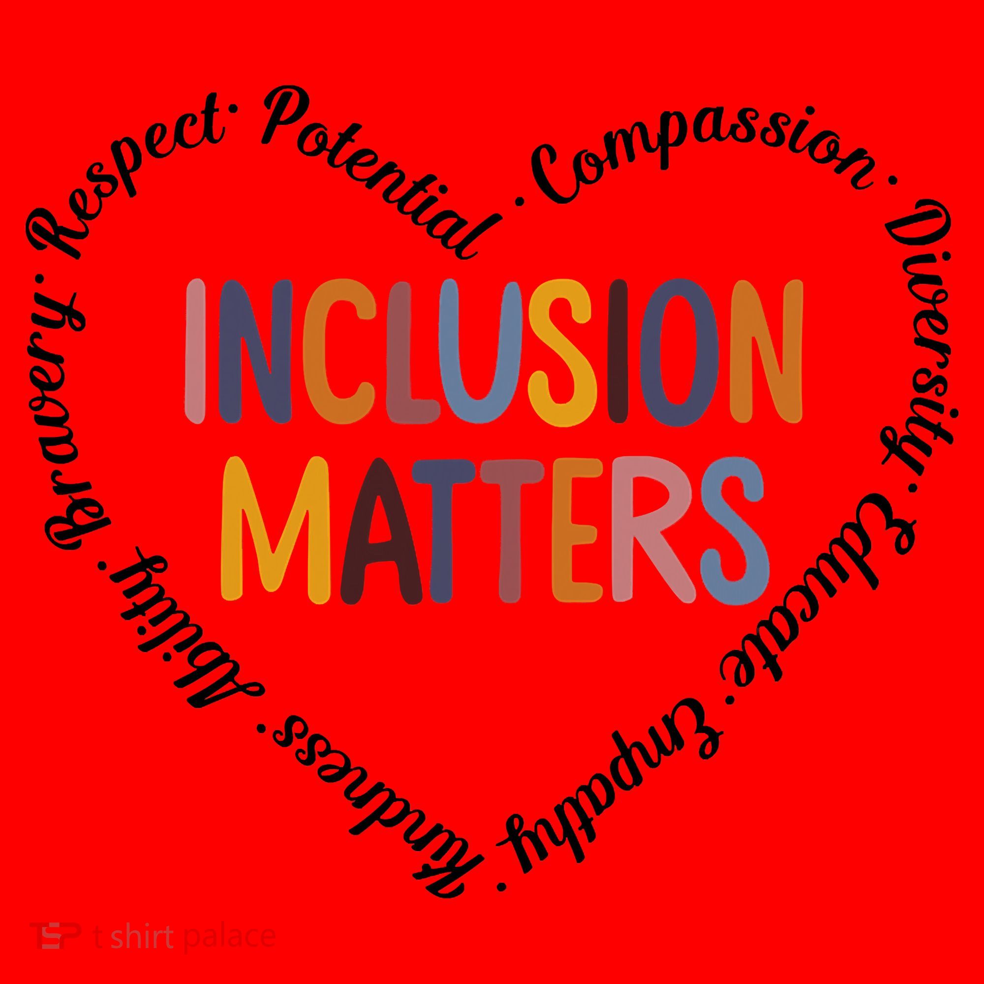 Inclusion Matters Heart Positive Diversity Kindness Matter Santa Hat