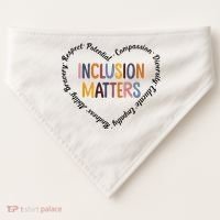 Inclusion Matters Heart Positive Diversity Kindness Matter USA-Made Doggie Bandana thumb 0