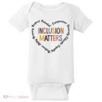 Inclusion Matters Heart Positive Diversity Kindness Matter Baby Bodysuit thumb 0