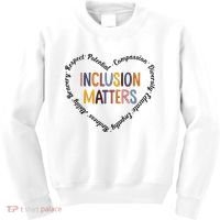 Inclusion Matters Heart Positive Diversity Kindness Matter Kids Sweatshirt thumb 0