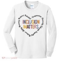Inclusion Matters Heart Positive Diversity Kindness Matter Kids Long Sleeve Shirt thumb 0