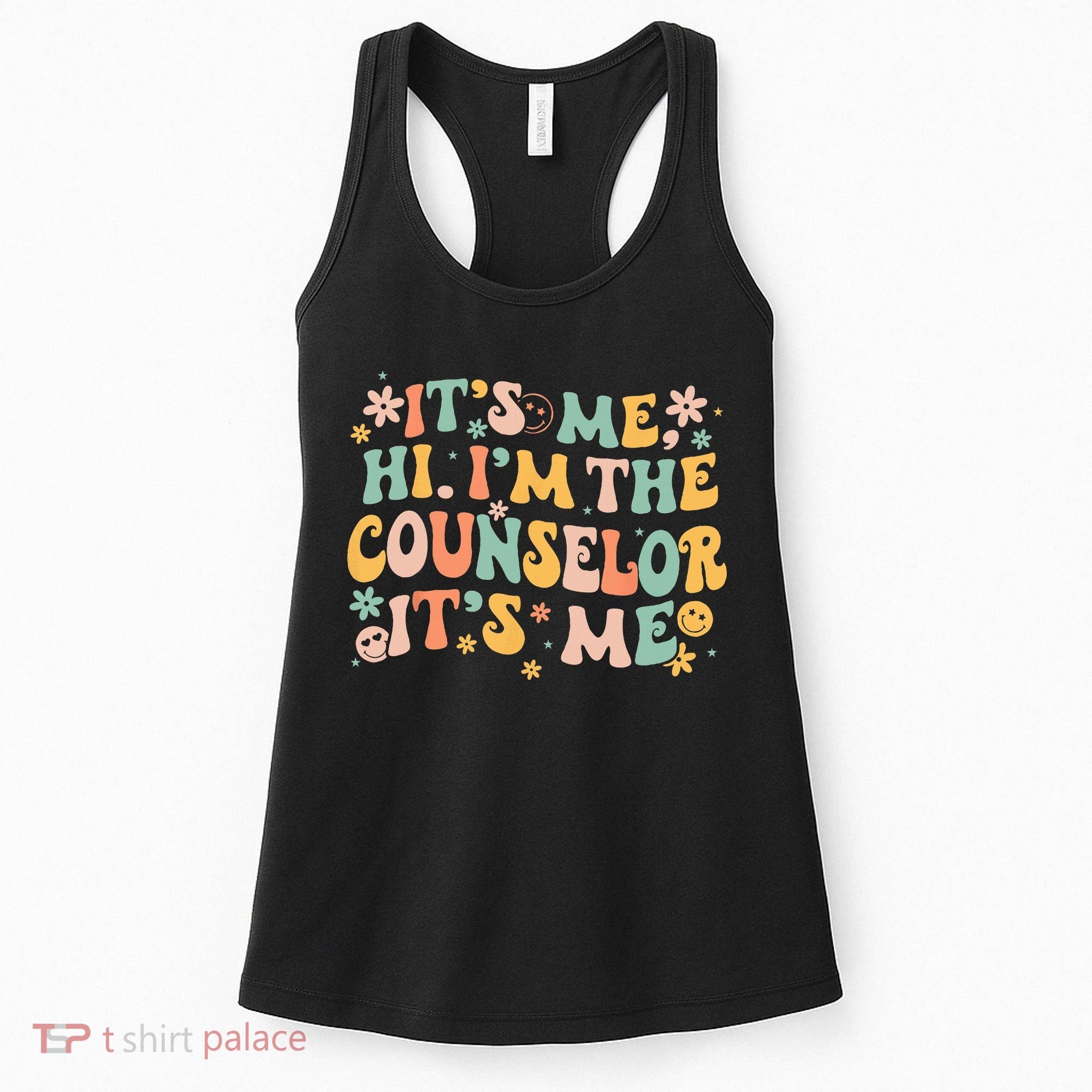 It's Me Hi I'm The Counselor It's Me Groovy Back To School Women's Tank Top