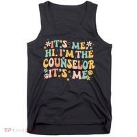 It's Me Hi I'm The Counselor It's Me Groovy Back To School Tank Top thumb 0
