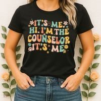 It's Me Hi I'm The Counselor It's Me Groovy Back To School Women's T-Shirt thumb 2