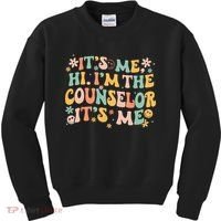 It's Me Hi I'm The Counselor It's Me Groovy Back To School Kids Sweatshirt thumb 0