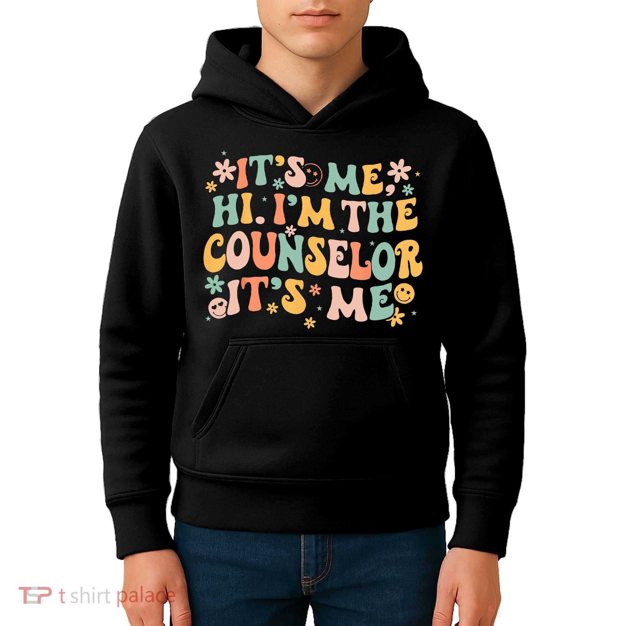 It's Me Hi I'm The Counselor It's Me Groovy Back To School Kids Hoodie