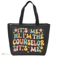 It's Me Hi I'm The Counselor It's Me Groovy Back To School Tote Bag thumb 0