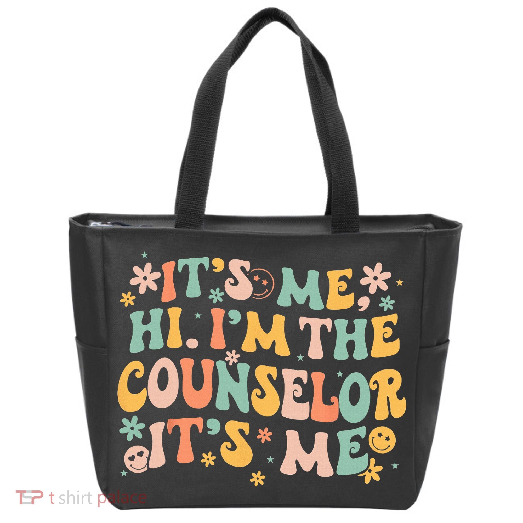 It's Me Hi I'm The Counselor It's Me Groovy Back To School Tote Bag
