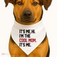 Its Me Hi Im The Cool Mom Its Me USA-Made Doggie Bandana thumb 1